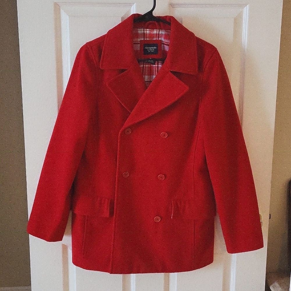 Vibrant Red Abercrombie & Fitch Warm Classy Coat